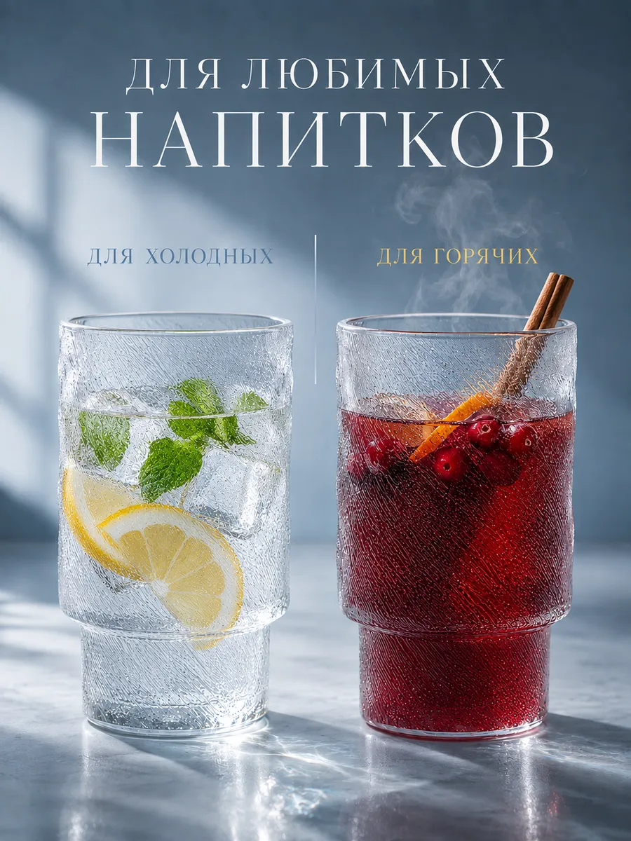 Набор стаканов "Айсберг" 2 шт 320 мл красивые